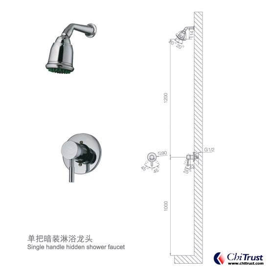 Single handle hidden shower faucet CT-FS-13824